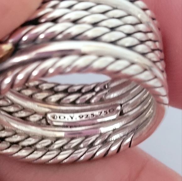 David Yurman Two-Tone Double X Crossover Ring, Price is firm. - Picture 4 of 10